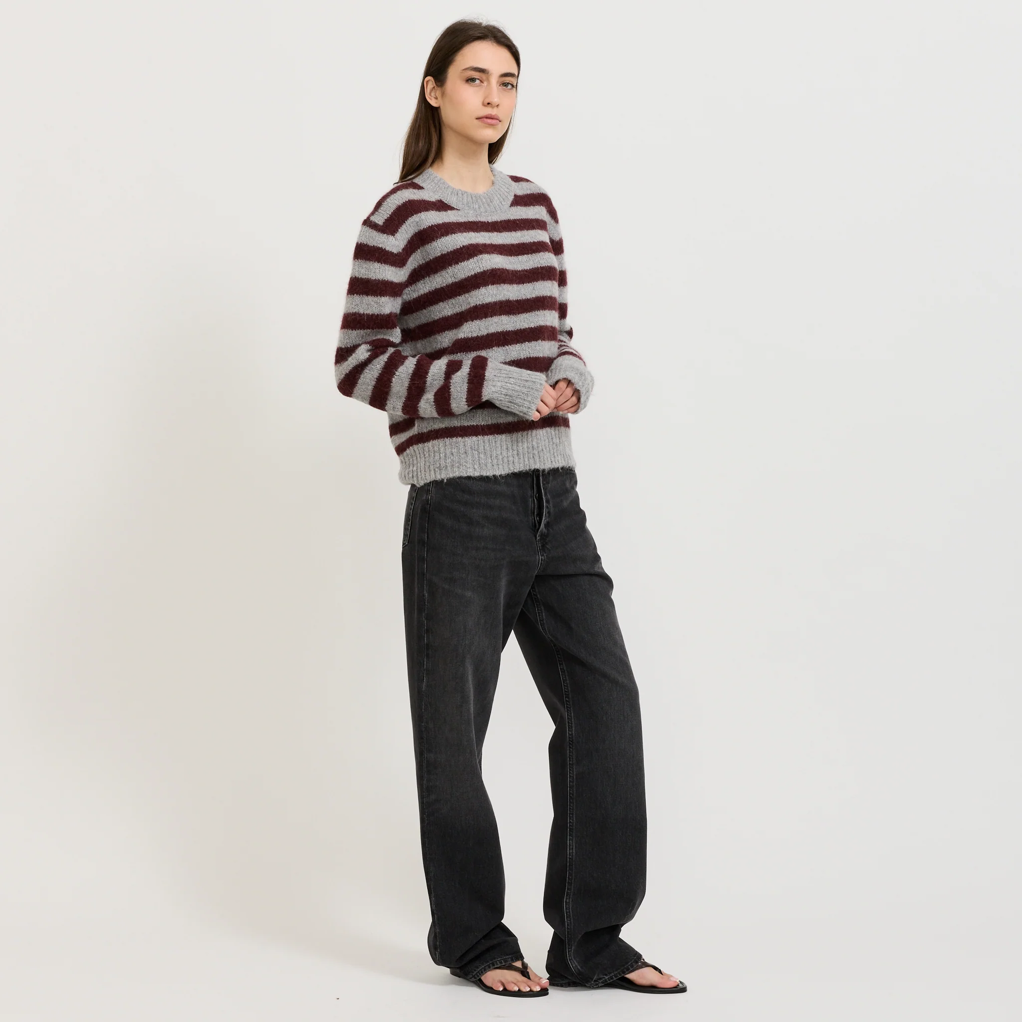 Wool Stripe Alpaca Knit Partridge - Image 2