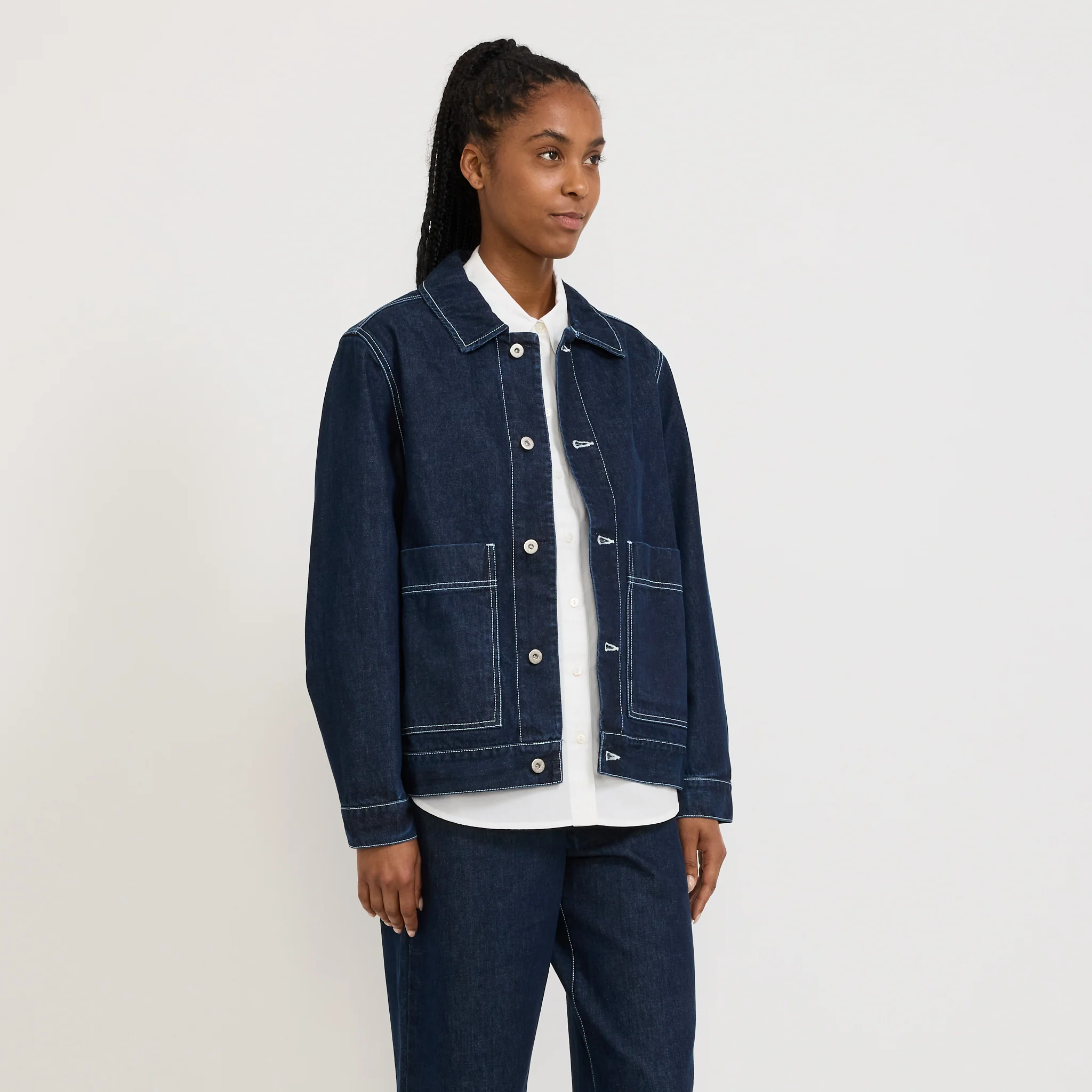 Worker Jacket Indigo Denim - Image 3