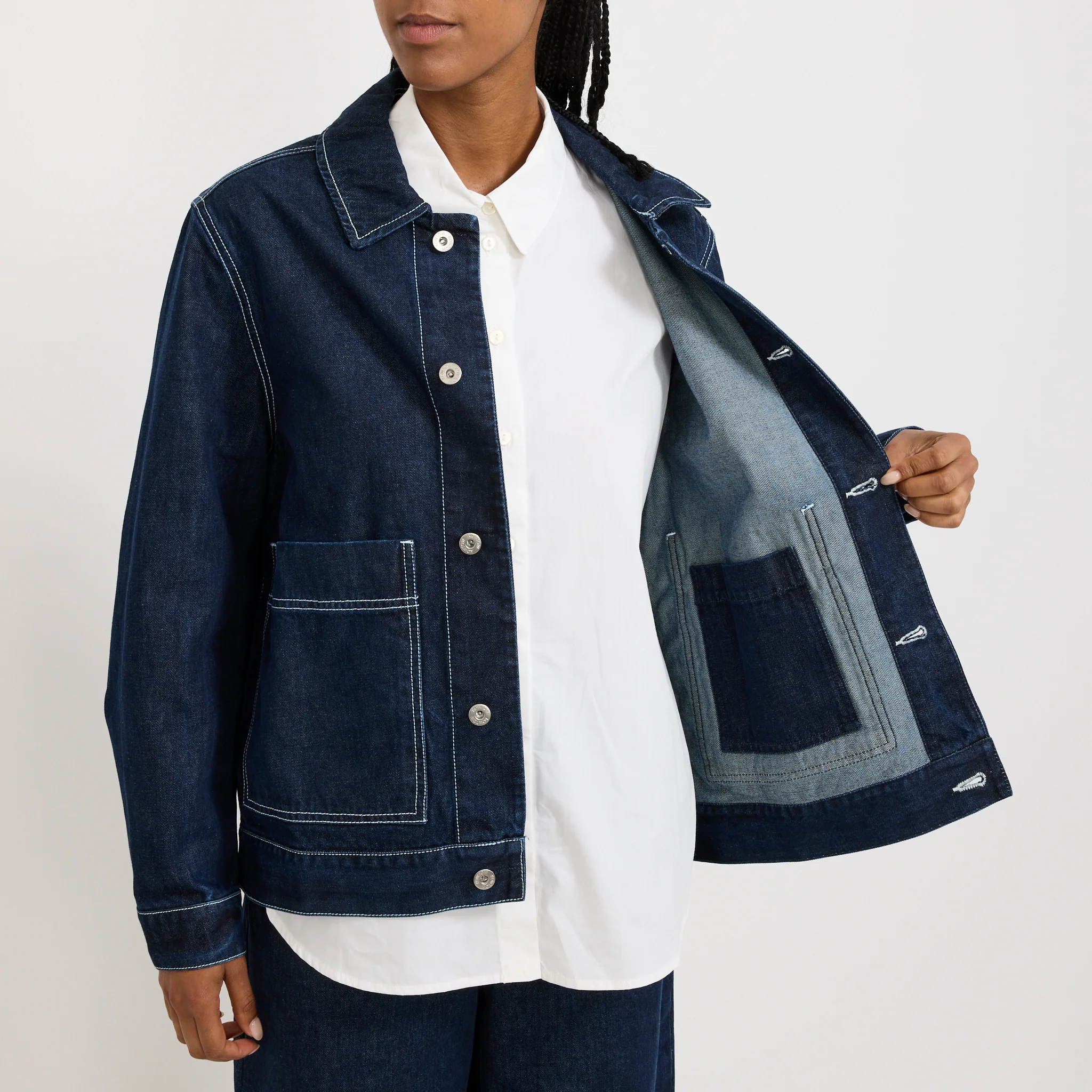 Worker Jacket Indigo Denim - Image 7